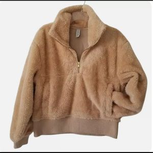 Varley Duray Pullover Teddy Jacket Half Zip, Medium